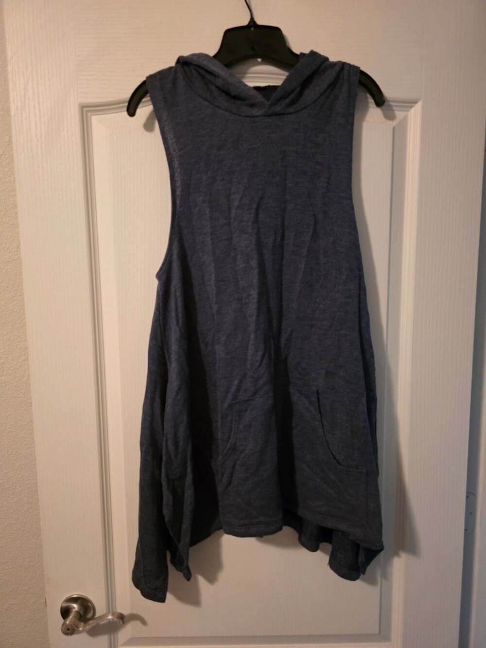 NWT Poliana Plus Muted Navy Fleece Sleeveless Hoodie Size 3X